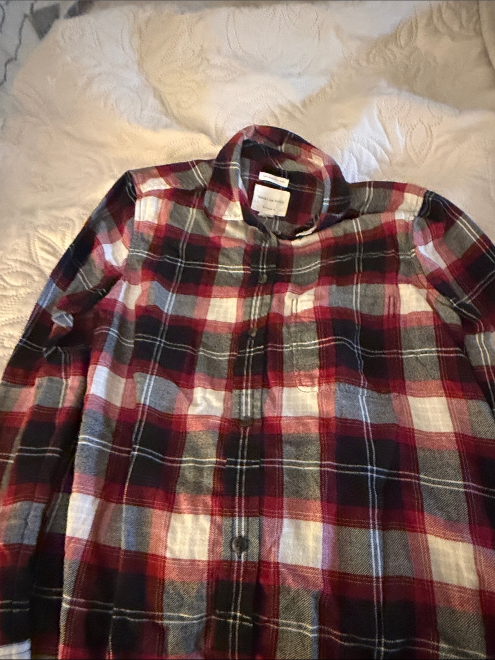American Eagle Outfitters Red, Black & White Plaid Shirt Jacket